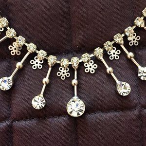 Handcrafted Diamond & Silver Necklace & Earrings